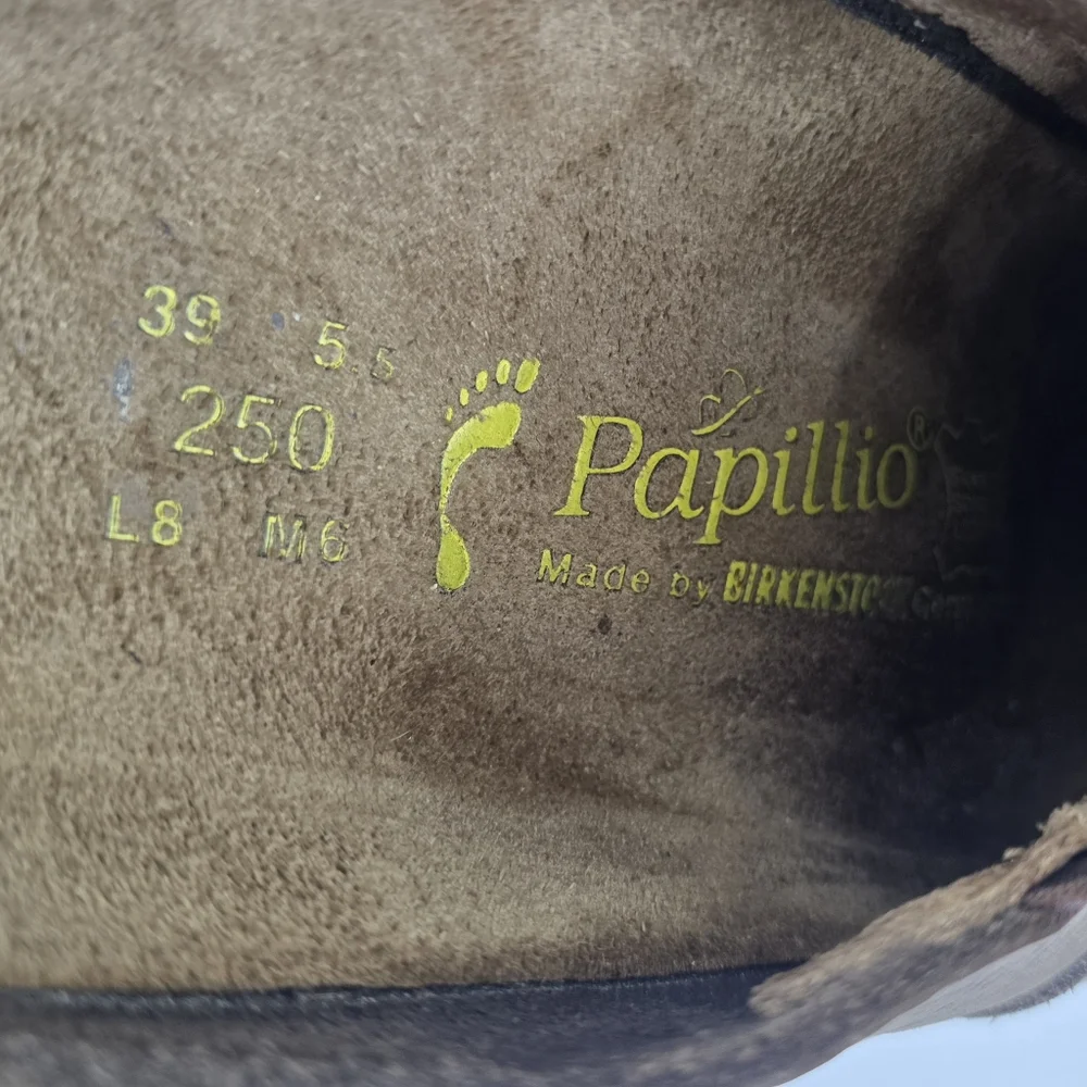 Birkenstock Papillio Leather Tassel Slide Mule Moccasin Shoes Sandal Brown Sz 39 - Picture 14 of 15